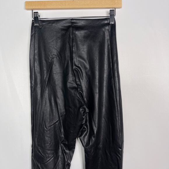 Commando Small S Black Faux Leather Flare Leggings Pants High Rise Waist - Picture 7 of 9